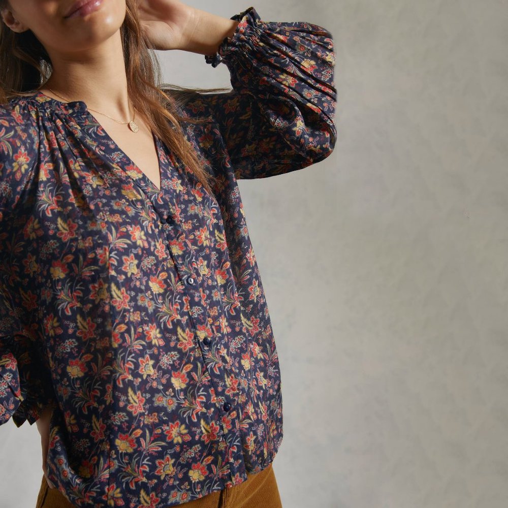HTF Anthropologie Janelle Puff-Sleeved Blouse - Picture 3 of 4